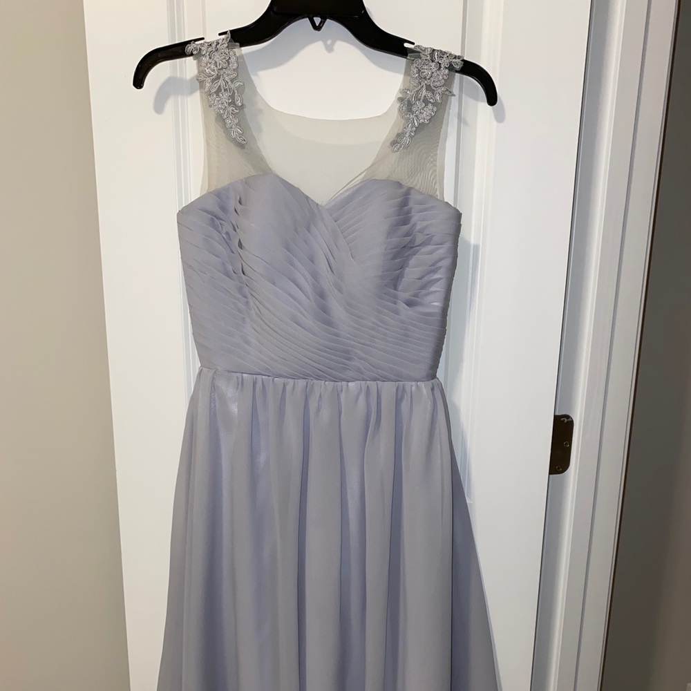 Gray Floral Lace Appliqué Dress
